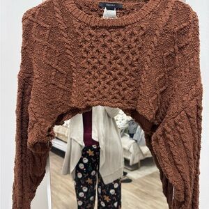 Forever 21 Brown Cable Knit Sweater Size S